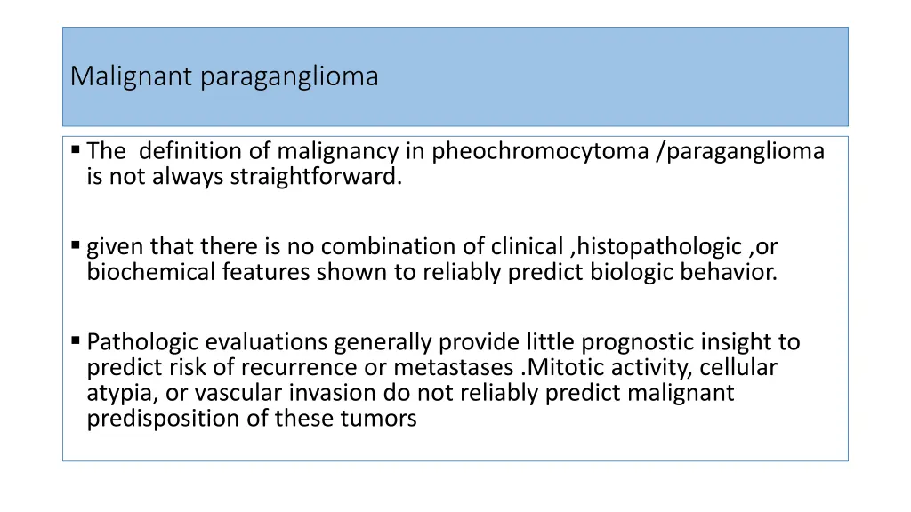 malignant paraganglioma