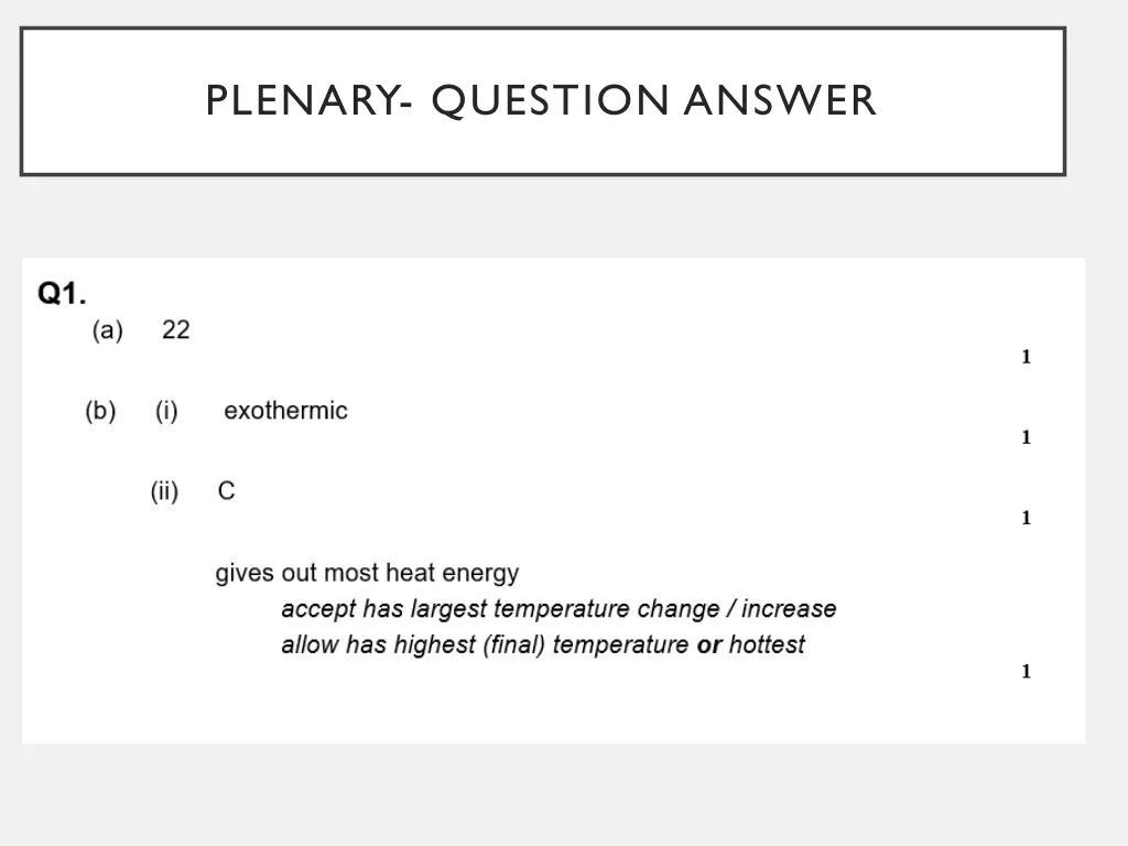 plenary question answer