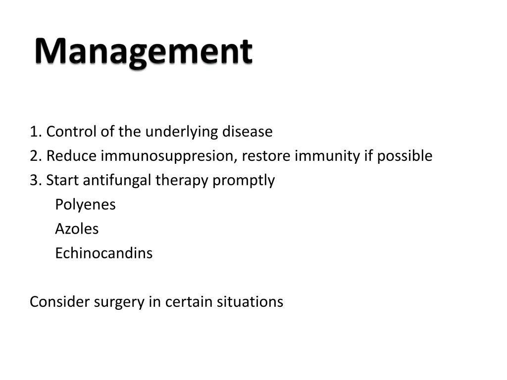 1 control of the underlying disease 2 reduce