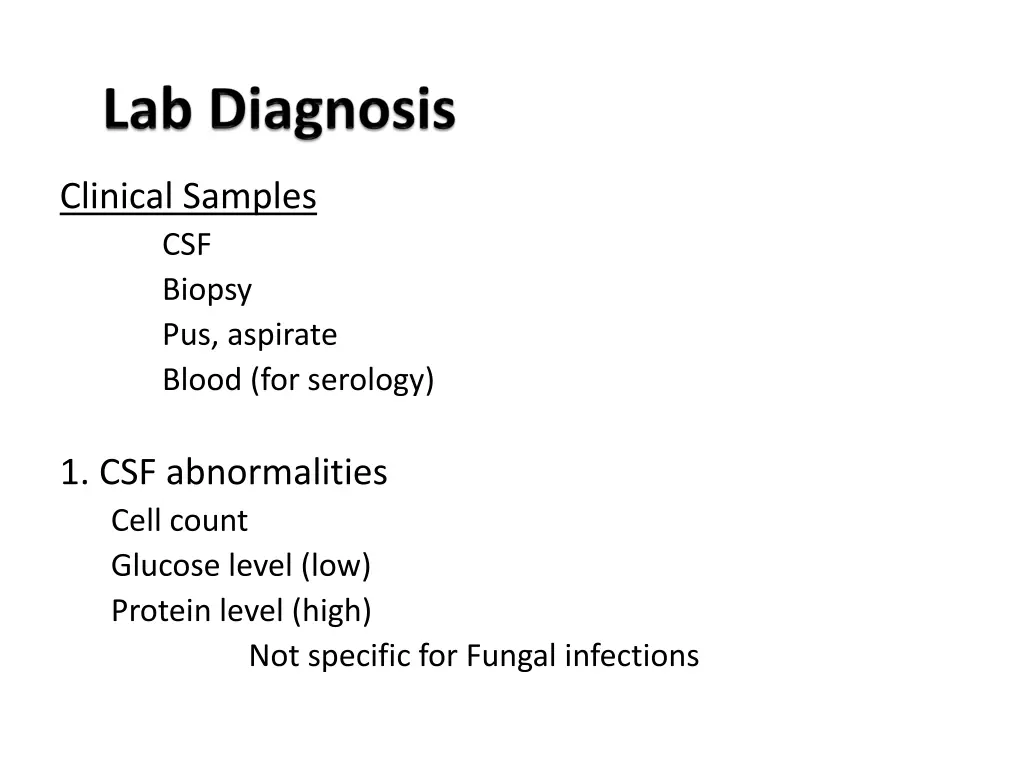 clinical samples csf biopsy pus aspirate blood