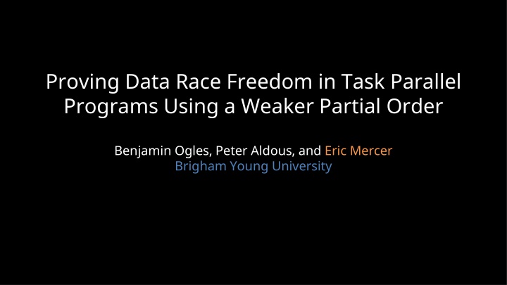 proving data race freedom in task parallel