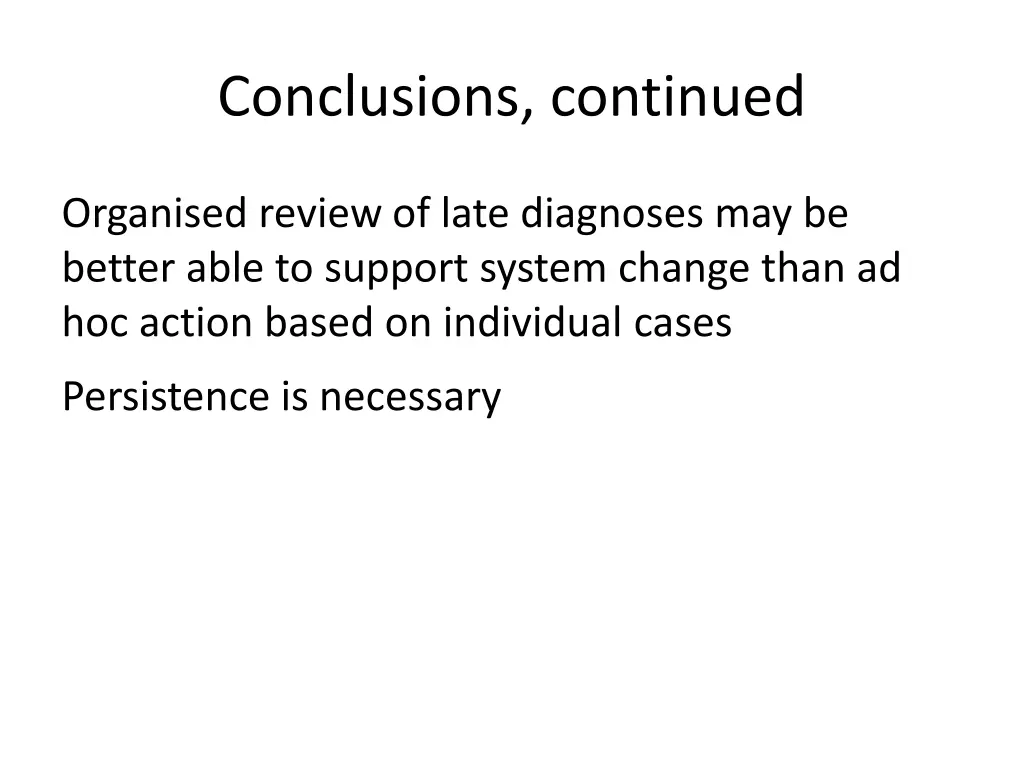 conclusions continued