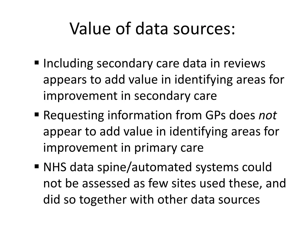 value of data sources