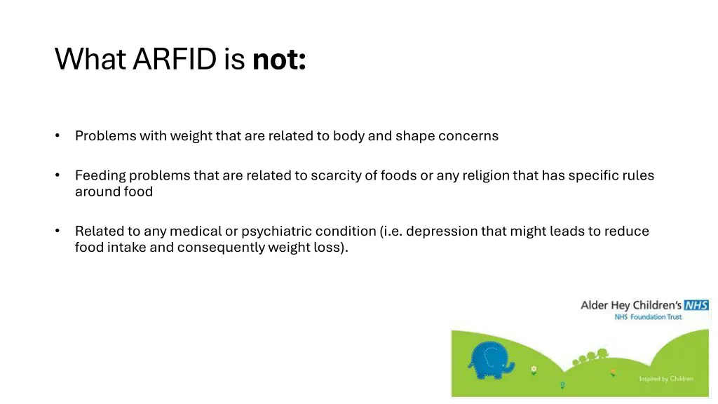 what arfid is not