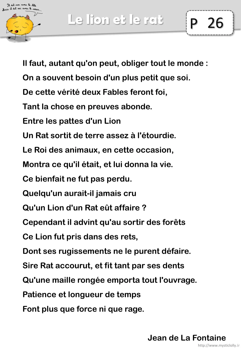 le lion et le rat