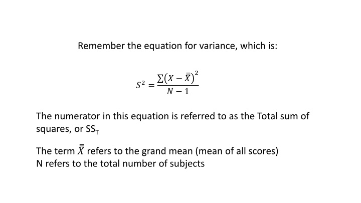 remember the equation for variance which is