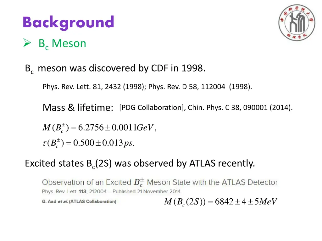background b c meson