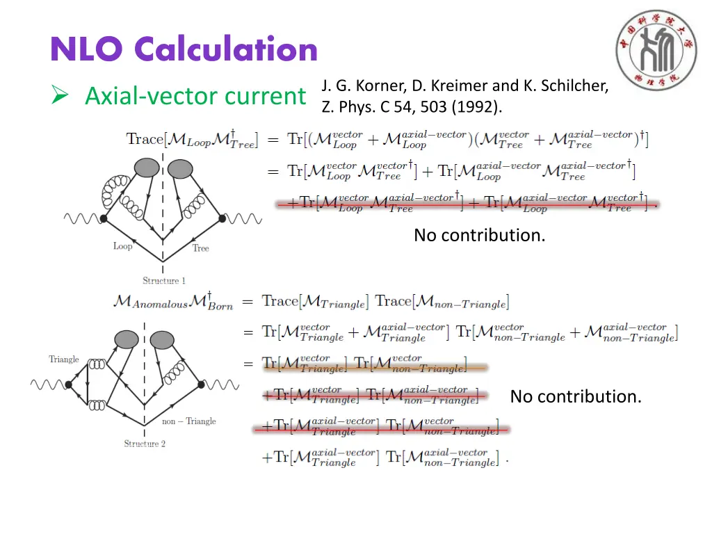 nlo calculation axial vector current