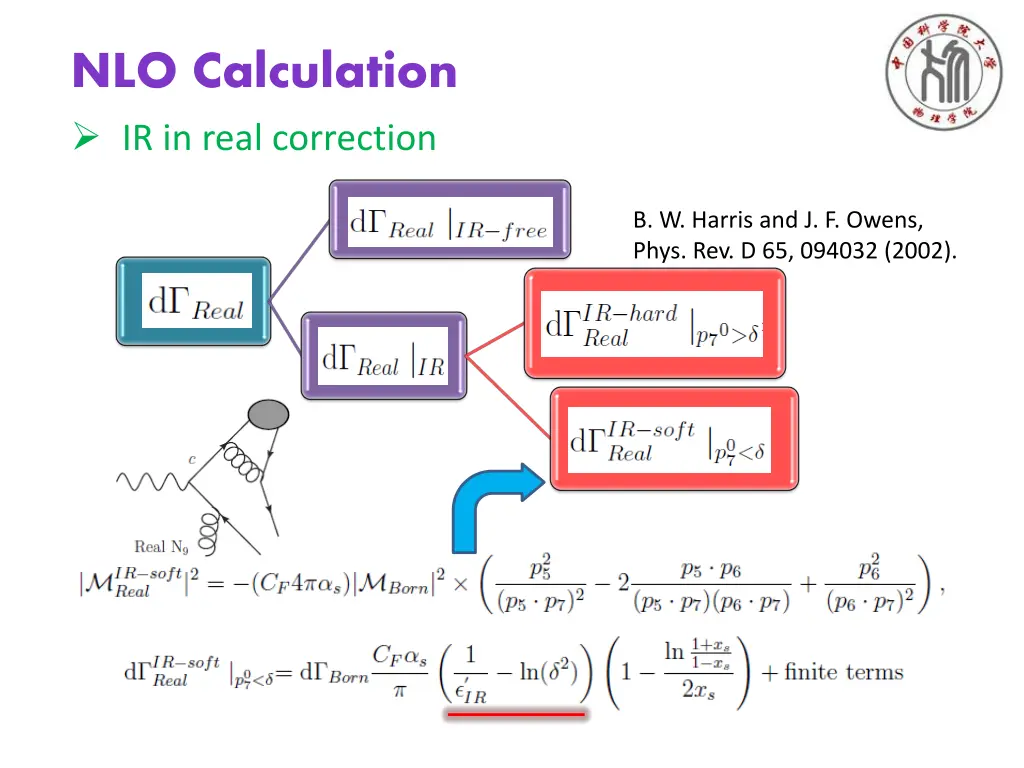 nlo calculation ir in real correction