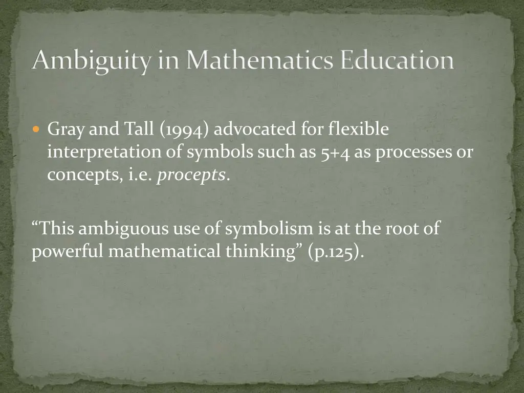 ambiguity in mathematics education