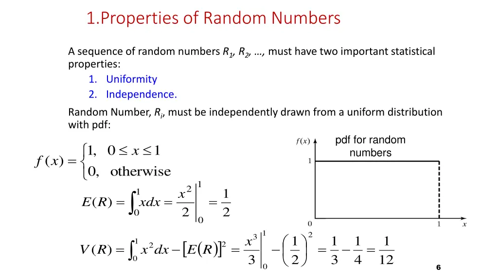 1 properties of random numbers