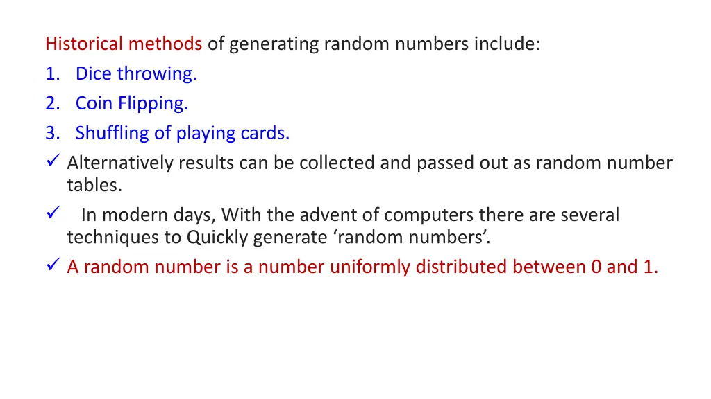 historical methods of generating random numbers