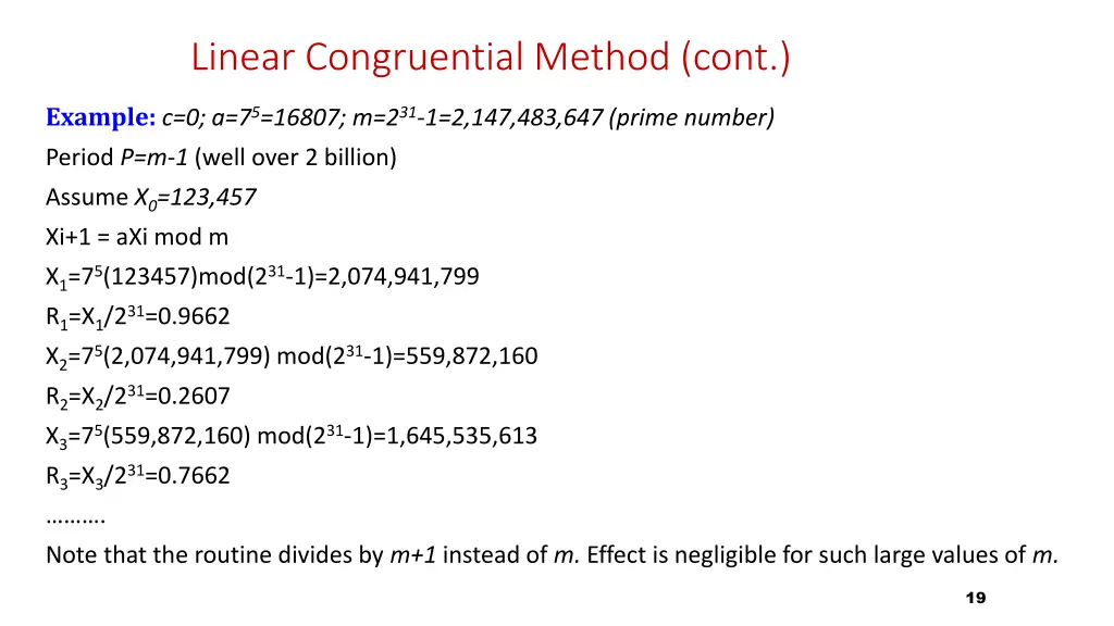 linear congruential method cont 4