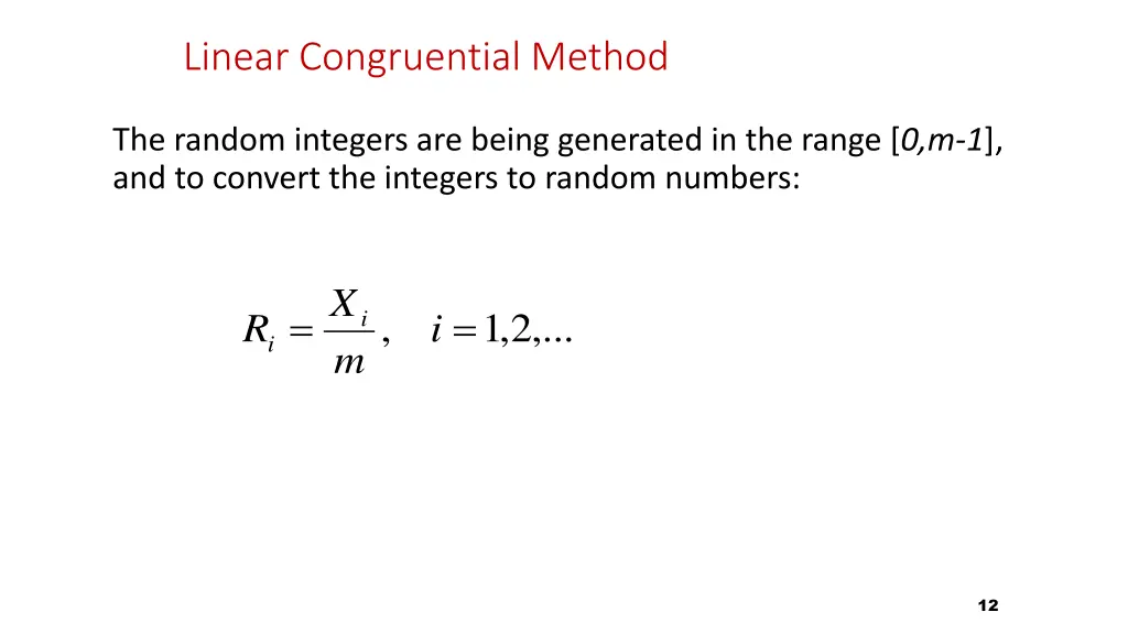 linear congruential method