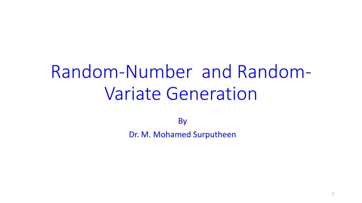 random number and random variate generation