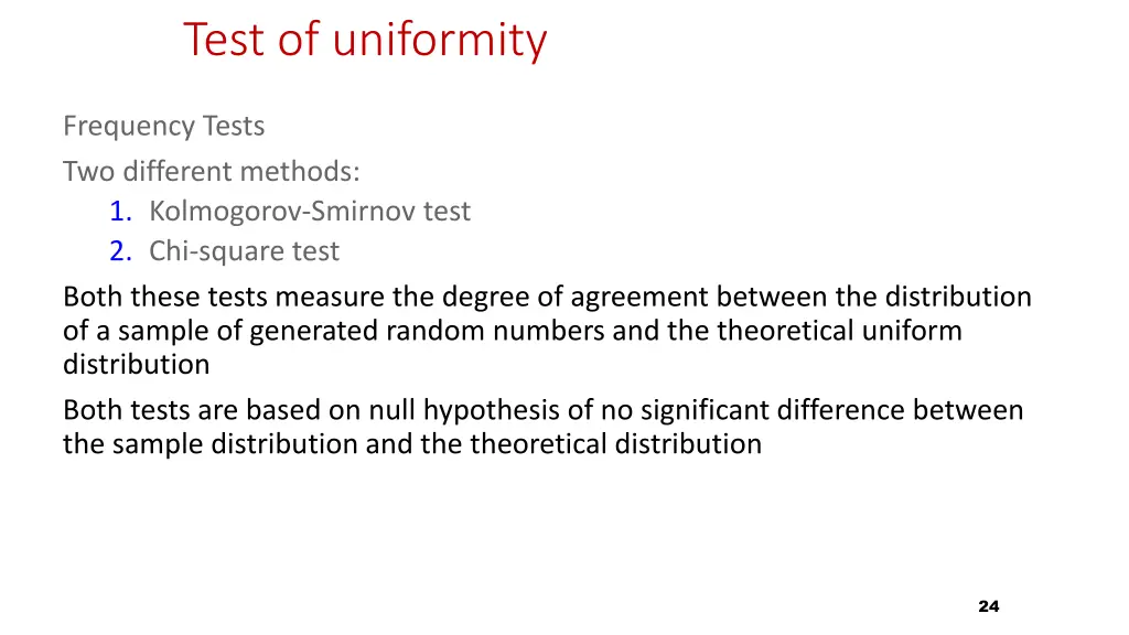 test of uniformity
