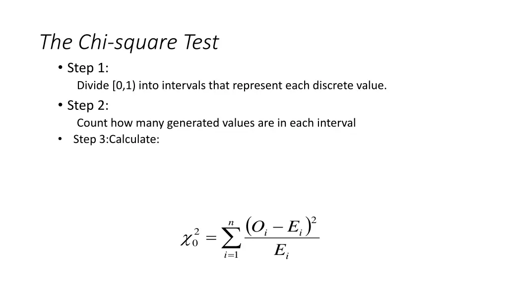 the chi square test step 1 divide 0 1 into