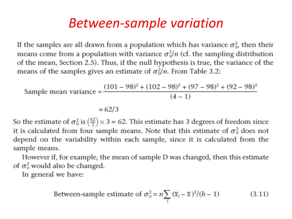 between sample variation