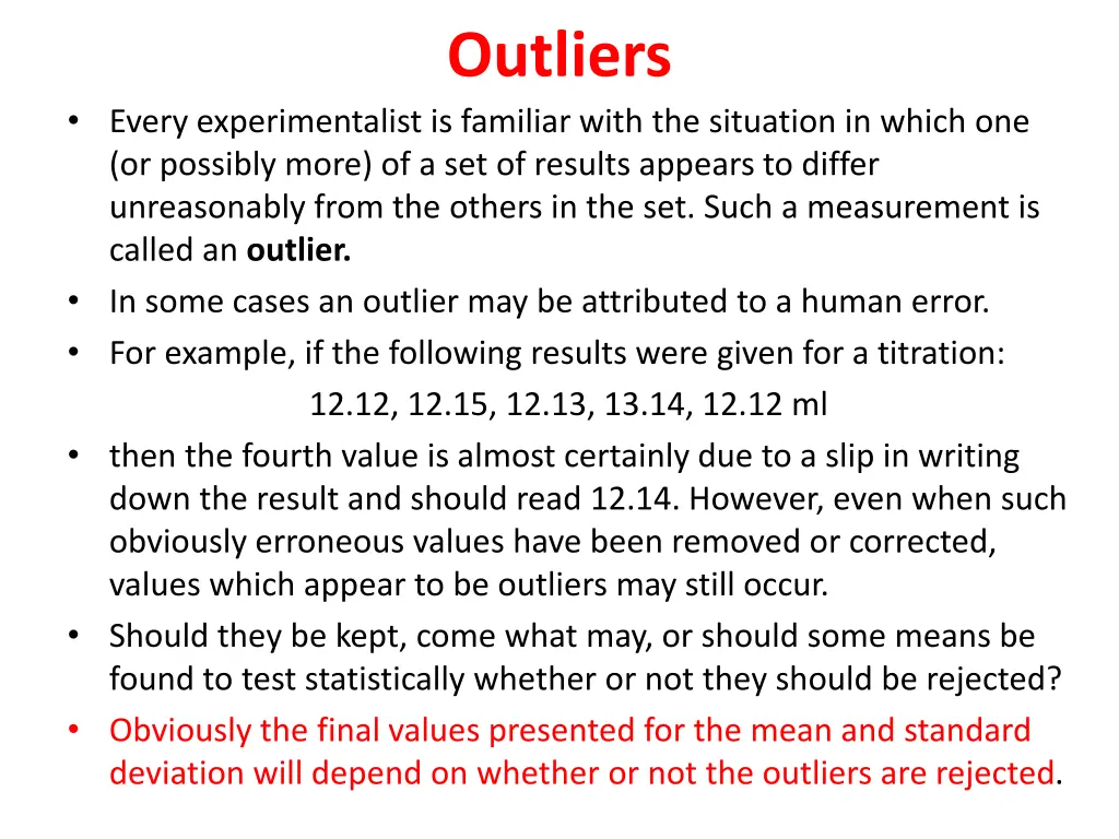outliers