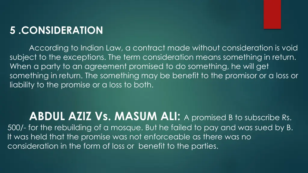 5 consideration