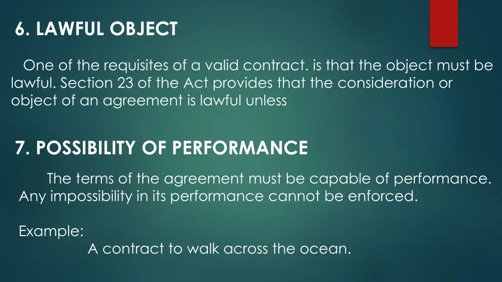 6 lawful object