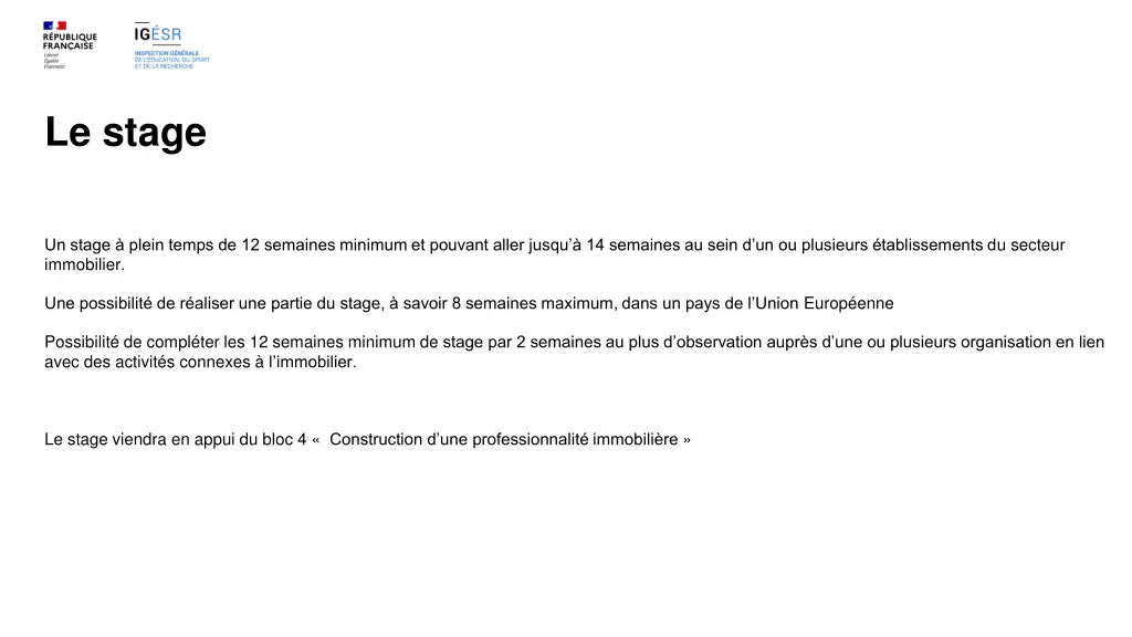 le stage