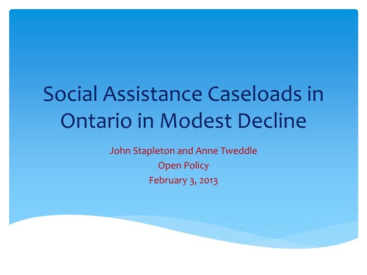 social assistance caseloads in ontario in modest