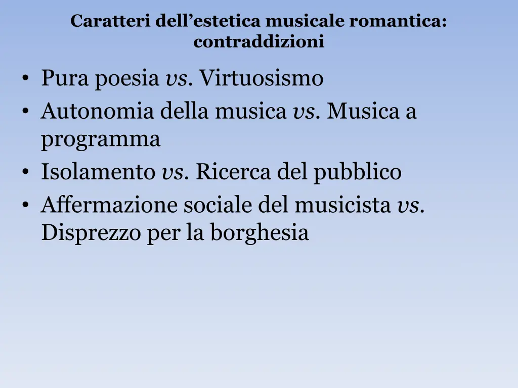 caratteri dell estetica musicale romantica