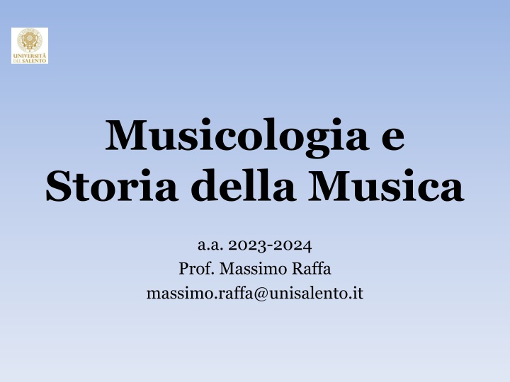 musicologia e storia della musica