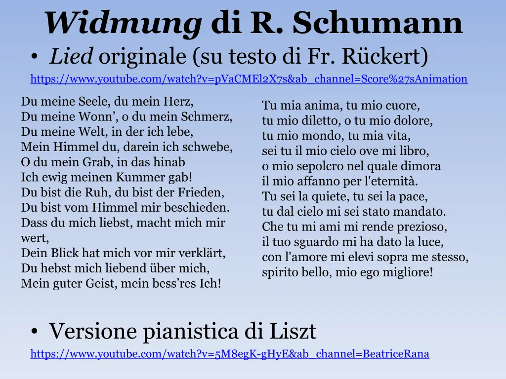 widmung di r schumann lied originale su testo