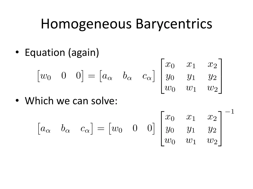 homogeneous barycentrics 3
