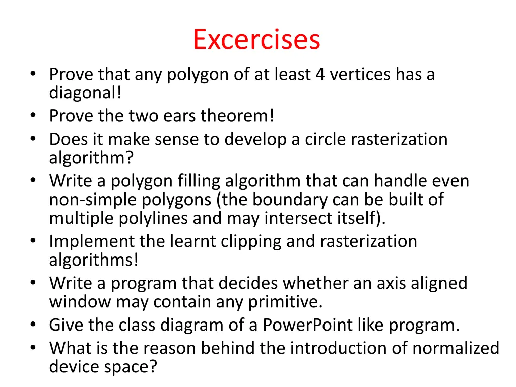 excercises