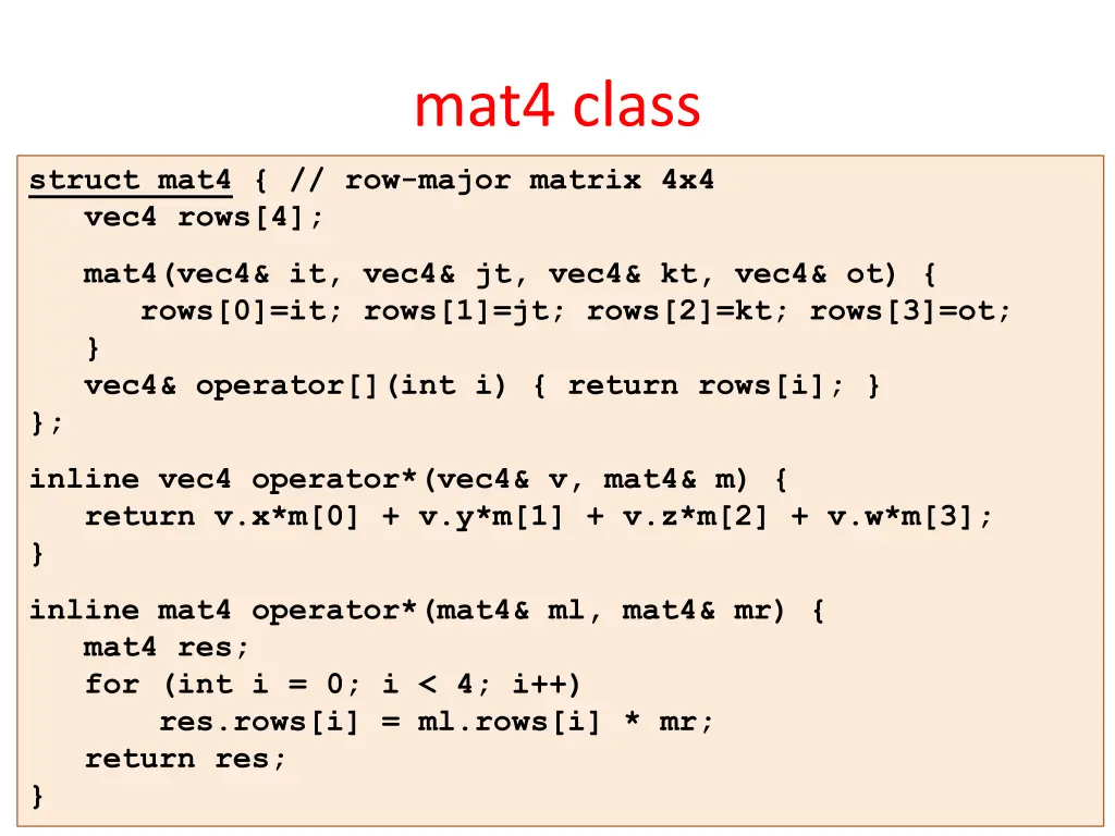 mat4 class