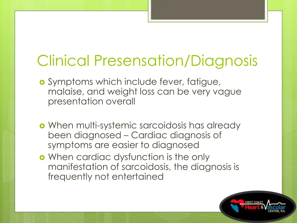 clinical presensation diagnosis