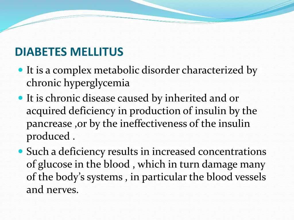 diabetes mellitus