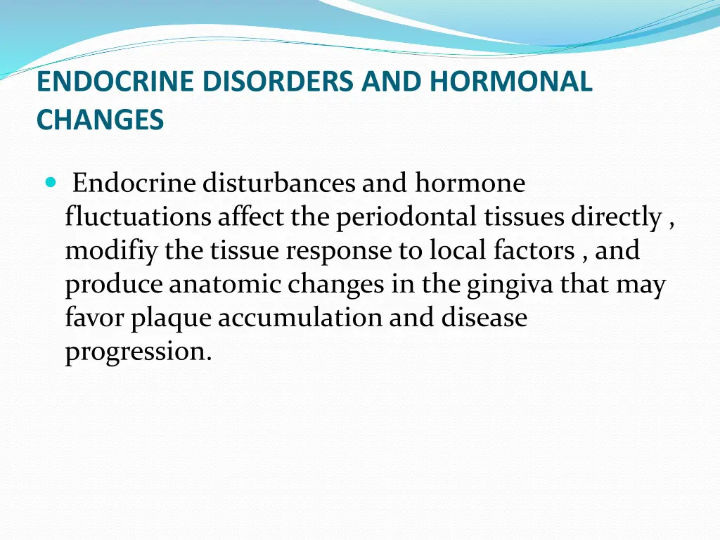 endocrine disorders and hormonal changes