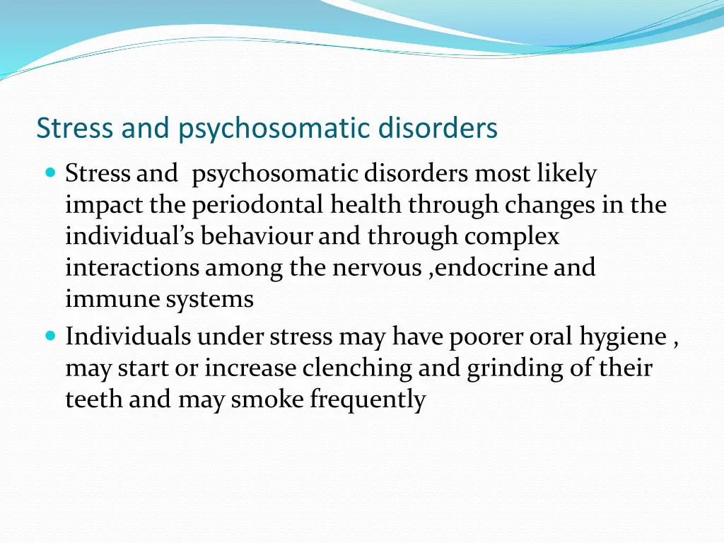 stress and psychosomatic disorders