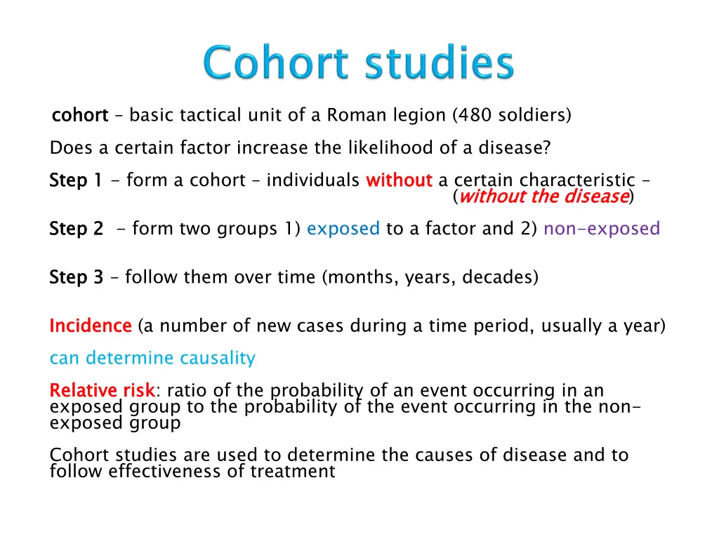 cohort does a certain factor increase
