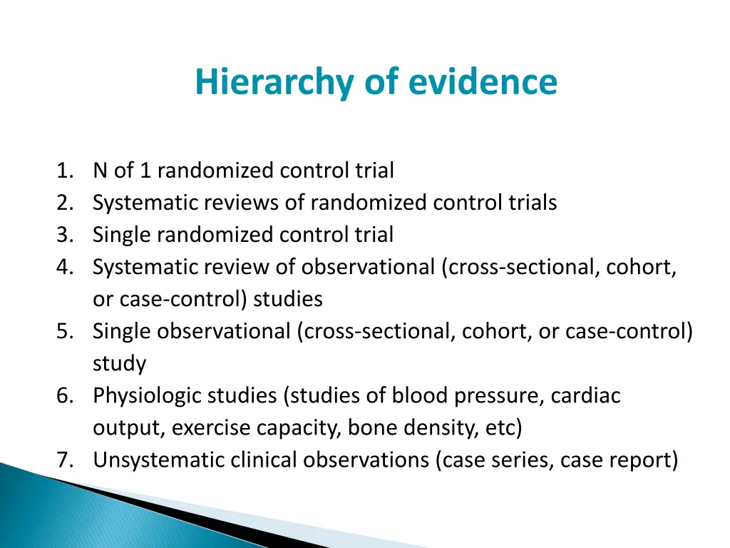 hierarchy of evidence
