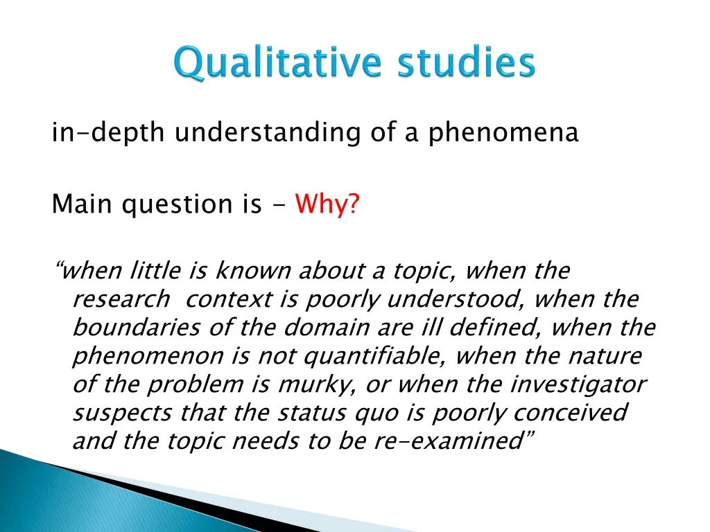 in depth understanding of a phenomena