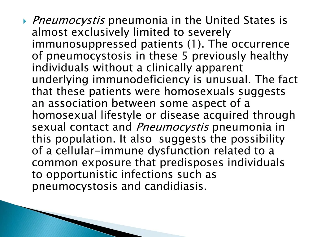 pneumocystis pneumonia in the united states