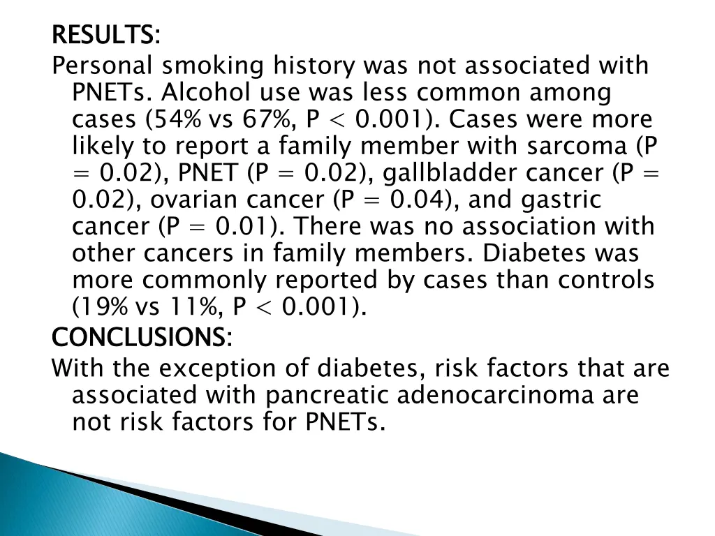 results personal smoking history