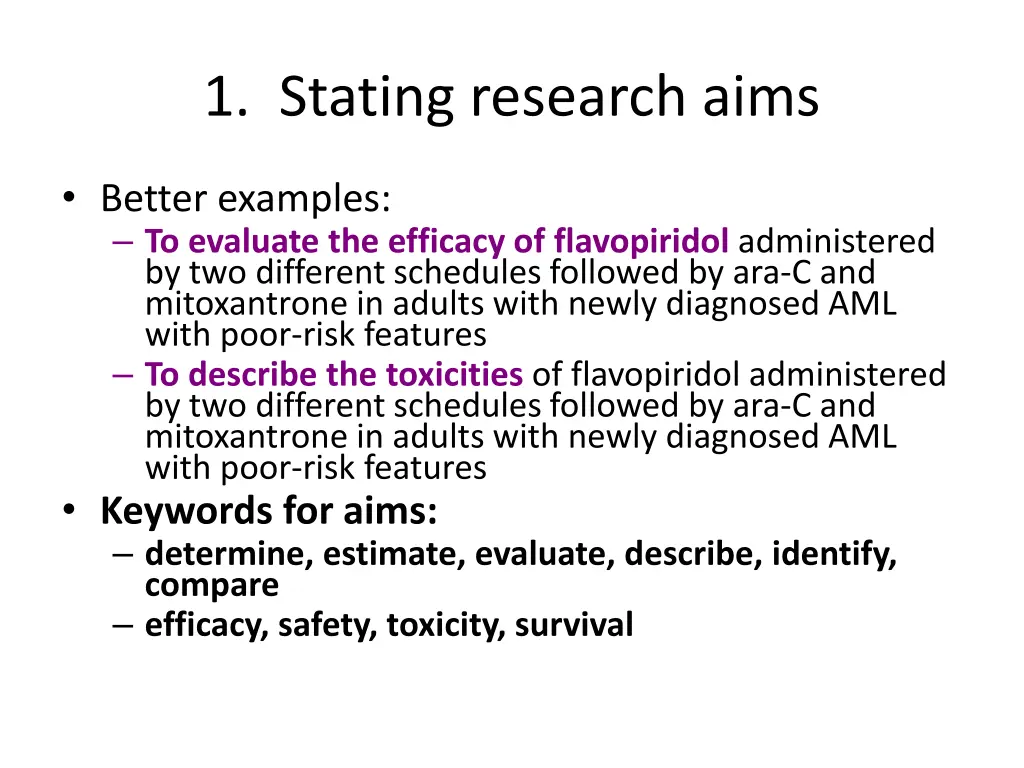 1 stating research aims 1