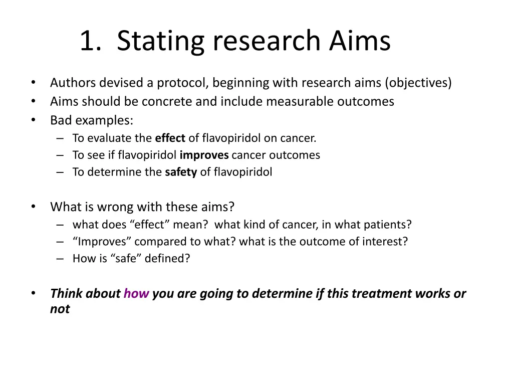1 stating research aims