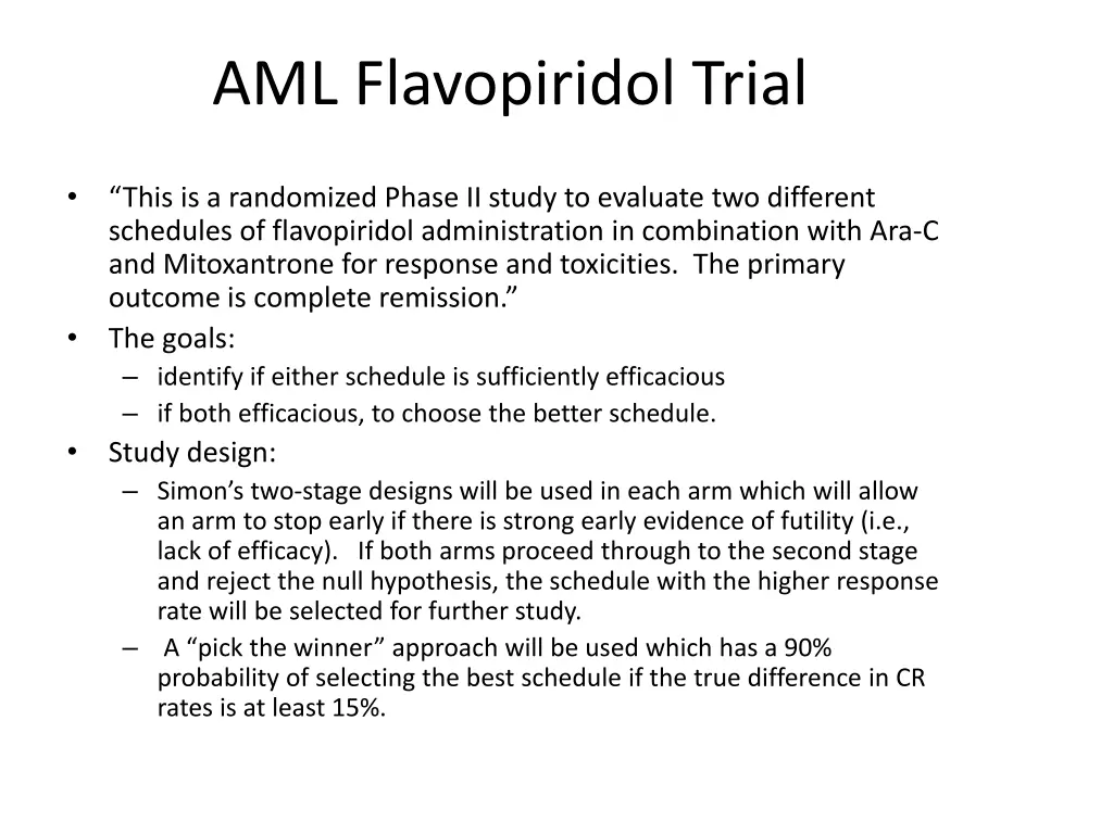 aml flavopiridol trial