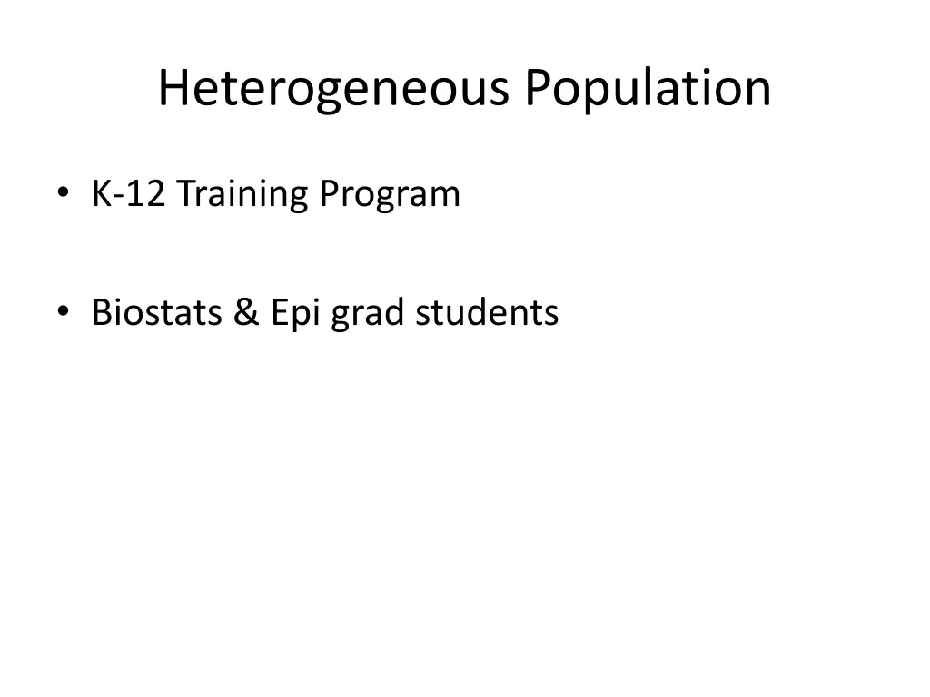 heterogeneous population