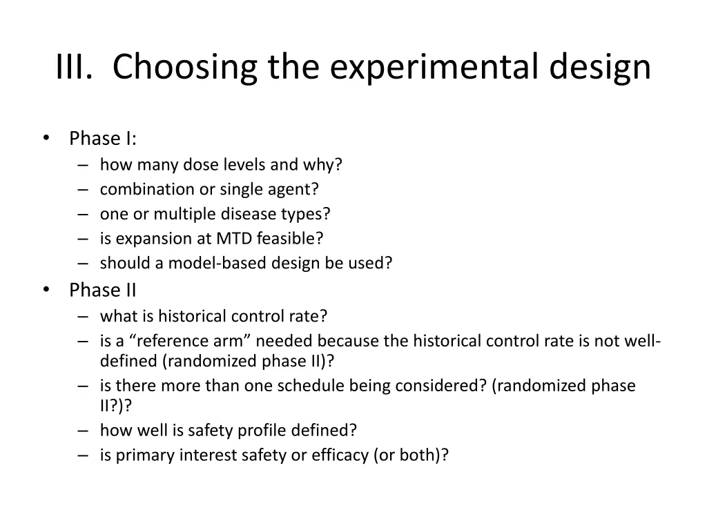 iii choosing the experimental design 2