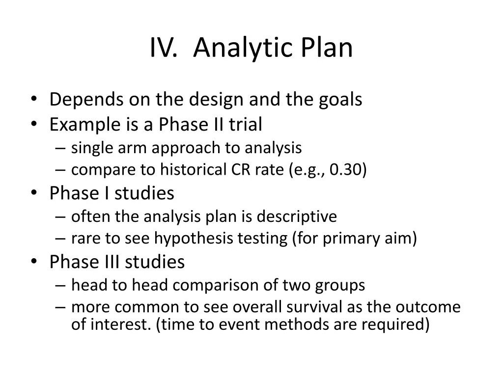 iv analytic plan 2