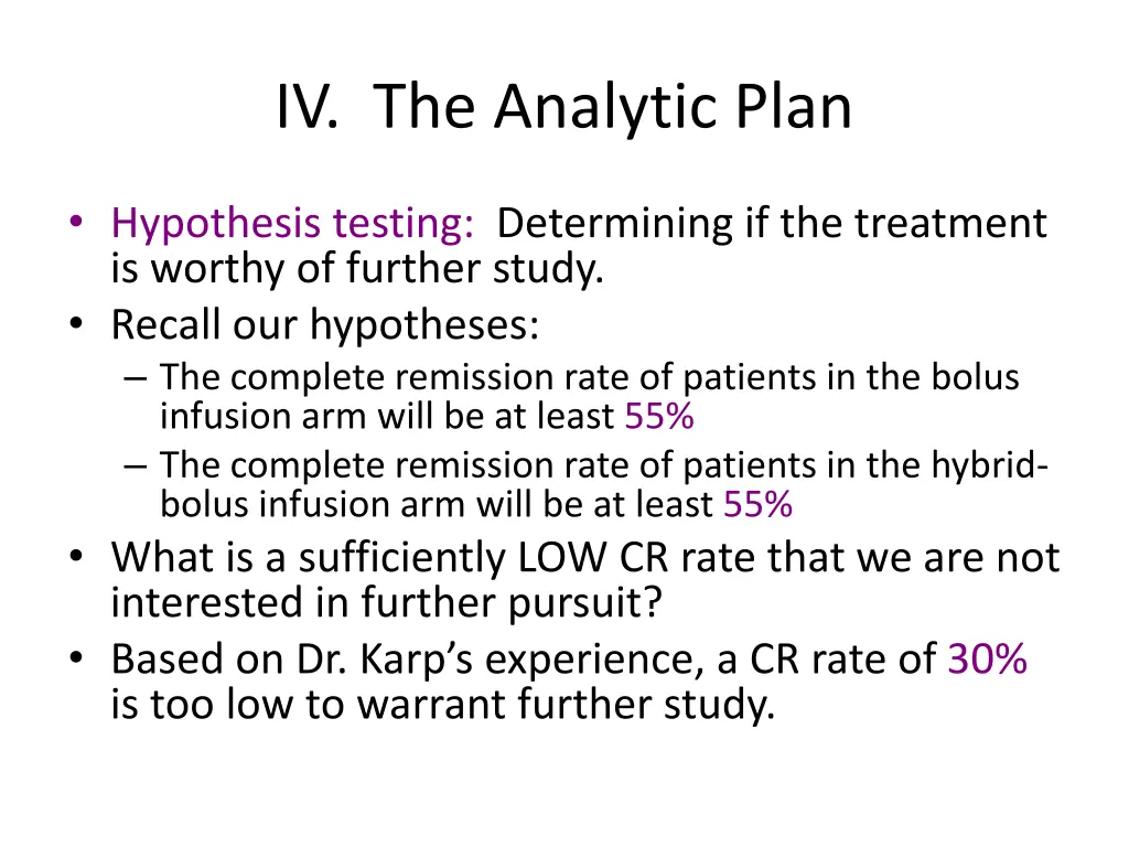 iv the analytic plan
