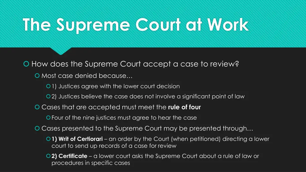 the supreme court at work